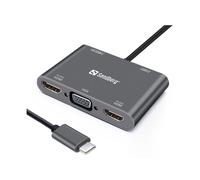 Sandberg USB-C Dock 2xHDMI+1xVG USB+PD (USB-C Dock 2xHDMI+1xVG USB+PD - USB-C Dock - 2xHDMI+1xVG USB+PD, Wired, USB 3.2 Gen NEW