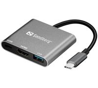 Sandberg Hub Usb C 3 Porte One Size Silver / Black