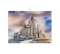 Sandcastle Beach Summer Sand Stendino per la sabbia per il bancone della cucina Tappetino per asciugare i piatti per il piano di lavoro Grande 18 x 24 pollici