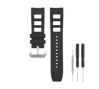 SANDEIN Cinturino di ricambio per orologio da 26 mm, compatibile con Invicta, in morbida gomma di silicone, per orologio Invicta Signature II Russian Diver (nero + fibbia argentata)