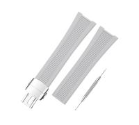 SANDEIN Cinturino per orologio compatibile con Patek Philippe Nautilus 5711 5712 5712G 5726 5980, cinturino di ricambio in morbida gomma siliconica per Patek Philippe Nautilus (grigio + fibbia