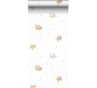 Sanders & Sanders carta da parati animali giallo e bianco 53 cm x 10 m