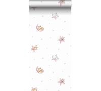 Sanders & Sanders carta da parati animali rosa e bianco 53 cm x 10 m