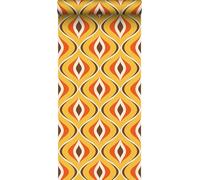 Sanders & Sanders carta da parati ornamento rétro giallo e arancione 50 x 900 cm