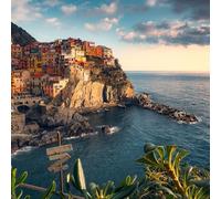 Sanders & Sanders fotomurale Cinque Terre verde, beige e blu 450 x 280 cm