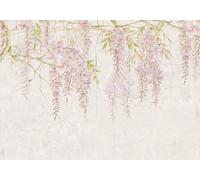 Sanders & Sanders fotomurale glicine colore sabbia e rosa lilla 400 x 280 cm