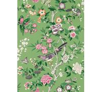 Sanderson Carta da parati Chinoiserie Hall - Chinese Green/ Lotus Pink