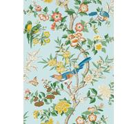 Sanderson Carta da parati Chinoiserie Hall - Dawn Blue/ Persimmon