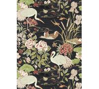 Sanderson Carta da parati Crane and Frog - Ink Black/ Multi
