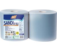 Sandi Rotoloni Carta Industriale, 3 Veli Blu, Goffrata, 2 Rotoli da 500 Strappi,