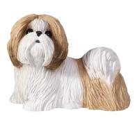 Sandicast Life Size Gold And White Shih Tzu Sculpture, Resina, S Size