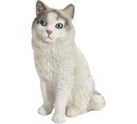 Sandicast Small Size Scultura a Forma di Gatto, Taglia Piccola, Bianco/Grigio