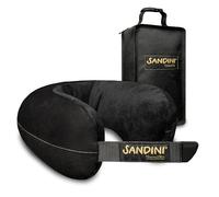 SANDINI TravelFix Junior - Cuscino da viaggio/cervicale di alta qualità con funzione di supporto ergonomico per bambini - Borsa da trasporto con clip di fissaggio - Made in EU