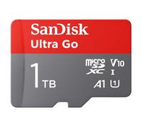 SanDisk 1TB Ultra Go scheda microSDXC + adattatore SD (per smartphones e Tablet Android, UHS-I, fino a 150 MB/s, Full HD Video, V10, con prestazioni app A1, Class 10, U1) per Amazon