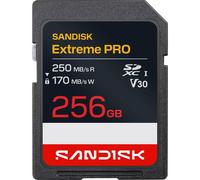 SanDisk 256GB Extreme PRO SDXC Memory Card (V30, U3, UHS I, C10 250MB/s lettura,