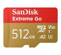 SanDisk 512GB Extreme Go scheda microSDXC + adattatore SD (per smartphones e Tablet Android, Action Cam, Drones, UHS-I, fino a 200 MB/s, 5K, 4K, UHD, V30, Rescue PRO Deluxe, Class 10, U3) per Amazon