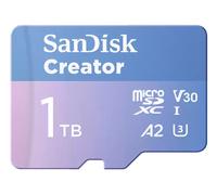 SANDISK Creator Carta microSDXC UHS-I 128 GB + Adapter (Per Smartphone, Action Camera e Droni, 5,3K i 4K, A2, C10, V30, U3, fino a 190 MB/s, 3 mesi di Adobe Lightroom inclusi)