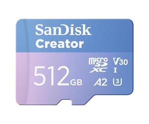 SANDISK Creator Carta microSDXC UHS-I 256 GB + Adapter (Per Smartphone, Action Camera e Droni, 5,3K i 4K, A2, C10, V30, U3, fino a 190 MB/s, 3 mesi di Adobe Lightroom inclusi)