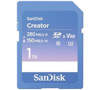 SanDisk Creator Scheda SD UHS-II 1TB (Per DSLR i Fotocamere Mirrorless, 6K i 4K Video, V60, UHS-II, Velocità fino a 280 MB/s, RescuePro Deluxe, Class 10, U3, 1 mese di Adobe Creative Cloud)