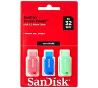 SanDisk Cruzer Blade 3X 32GB - 32 GB - USB Tipo A - 2.0 - Senza Coperchio - Blu - Verde - Rosa