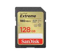 Sandisk Extreme SDXC UHS-1 card 128Gb 180Mb/s. Scheda di memoria SD. 4k UHD