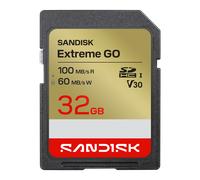 SANDISK Scheda di memoria 32B Extreme GB SD UHS-I, fino a 100 MB/s in lettura, 60 MB/s in scrittura, scheda di memoria per video 4K per DSLR e fotocamere mirrorless