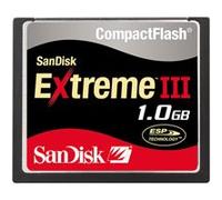 Sandisk Extreme III CompactFlash Memoria Flash, 1 GB, Velocità di Lettura 20 MB/s, Nero