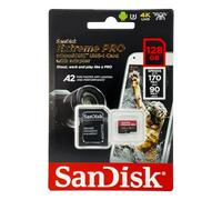 SanDisk Extreme Pro 128GB microSDXC Memory Card + SD Adapter with A2 App Performance + Rescue Pro Deluxe 170MB/s Class 10, UHS-I, U3, V30