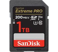SanDisk Extreme PRO 1TB scheda SDXC, SD Card, V30, UHS-I; Velocità fino a 200 MB/s, SanDisk QuickFlow Tecnologia, V30, UHS-I, Class 10, U3, software di recupero file RescuePro Deluxe