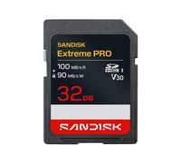 SANDISK Extreme PRO - Scheda di memoria SD UHS-I, fino a 100 MB/s in lettura e 90 MB/s in scrittura, video 4K UHD e Full HD, scheda di memoria per fotocamere DSLR e mirrorless da 32 GB
