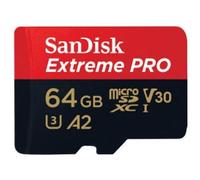 SANDISK - Extreme Pro Scheda di Memoria microSDXC da 64 GB e Adattatore SD con App Performance A2 e Rescue Pro Deluxe, fino a 170/90 MB / sec, Classe