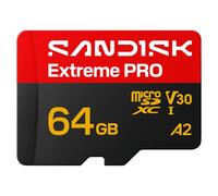 SANDISK Extreme PRO Scheda microSD UHS-I + SD Adapter, 64 GB (velocità di lettura fino a 200 MB/s e velocità di scrittura fino a 90 MB/s, 5K, 3K, 4K UHD, C10, V30, U3, A2)