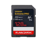 SANDISK Extreme PRO Scheda SD UHS-I da 128 GB (velocità di lettura fino a 250 MB/s e velocità di scrittura fino a 120 MB/s, video in 4K UHD, U3, V30) Memory Zone App