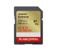 SANDISK Extreme Scheda SD UHS-I da 512 GB (fino a 230 MB/s velocità di lettura e fino a 160 MB/s velocità di scrittura, video in 4K UHD, U3, V30) SANDISK Memory Zone App