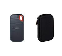 SanDisk Extreme SSD Portatile 2TB, Velocità di Lettura fino a 550MB/s & Amazon Basics Custodia per Hard Drive esterno