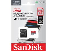 SanDisk Mobile Ultra MicroSD 256GB 150MB/s UHS-I con adattatore