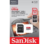 SANDISK MICROSD ULTRA 64GB XC ANDROID+AD. 140MB/S