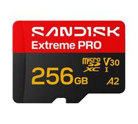 SANDISK Extreme PRO Scheda microSD UHS-I + SD Adapter, 256 GB (velocità di lettura fino a 250 MB/s e velocità di scrittura fino a 170 MB/s, 5K, 3K, 4K UHD, C10, V30, U3, A2)