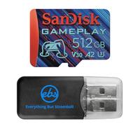 SanDisk - Scheda di gioco MicroSD da 512 GB, compatibile con Nintendo Switch, Switch OLED, Steam Deck e dispositivo di gioco mobile (SDSQXAV-512G-GN6XN) Bundle con (1) lettore Everything But Stromboli