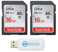 SanDisk - Scheda di memoria classe 10, 16 GB, confezione da 2 schede Ultra SD SDSDUNC-016G-GN6IN