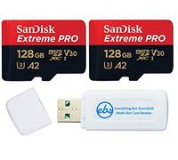 SanDisk - Scheda di memoria MicroSD Extreme Pro da 128 GB (2 pezzi) funziona con drone DJI Air 2S, Air 2, Mini, Mini 2, Mavic 2 (SDSQXCD-128G-GN6MA) Bundle con 1 Everything But Stromboli MicroSDXC e