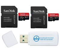 SanDisk - Scheda di memoria MicroSD Extreme Pro da 512 GB (2) funziona con GoPro Action Camera Hero 12 Black (SDSQXCD-512G-GN6MA) U3 V30 Bundle con (1) Everything But Stromboli MicroSDXC e lettore di