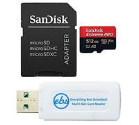 SanDisk - Scheda di memoria MicroSD Extreme Pro da 512 GB, compatibile con GoPro Action Camera Hero 12 Black (SDSQXCD-512G-GN6MA) Bundle con 1 Everything But Stromboli MicroSDXC e lettore di schede SD