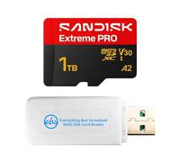 SanDisk - Scheda di memoria MicroSD UHS-I da 1 TB Extreme PRO SDSQXCJ-1T00 | Modelli compatibili: Luna Ultra & X6 UHS-I U3 V30 A2 C10 Bundle con (1) Everything But Stromboli MicroSDXC e lettore di