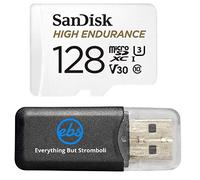 SanDisk Scheda di memoria MicroSDXC ad alta resistenza da 128 GB per Dash Cam e sistema di sicurezza domestica (SDSQQNR-128G-GN6IA) classe 10 Bundle con (1) lettore di schede Everything But Stromboli