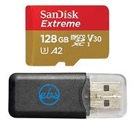 SanDisk - Scheda di memoria MicroSDXC Extreme da 128 GB, compatibile con Insta360 Ace Pro 2, Ace e Ace Pro Action Camera (SDSQXAA-128G-GN6MN) C10 V30 Bundle con 1 lettore di schede MicroSD Everything
