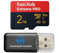 SanDisk - Scheda di memoria MicroSDXC Extreme Pro da 2 TB, compatibile con Insta360 X3, X4, X4 Air e X5 Action Camera (SDSQXCD-2T00-GN6MA), V30 A2 U3, Bundle con (1) lettore Everything But Stromboli
