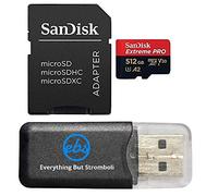 SanDisk - Scheda di memoria MicroSDXC Extreme Pro da 512 GB, con adattatore, compatibile con GoPro Hero 10 Black Action Cam (SDSQXCD-512G-GN6MA) V30 4K C10 Bundle con 1 lettore di schede Everything