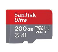 Sandisk Scheda di Memoria MicroSDXC UHS-I Classe 10da 200 GB Xc con Adattatore SD, Classe 10, Rosso/Argento, [Vecchio Modello]