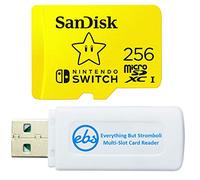SanDisk - Scheda di memoria MicroSDXC UHS-I da 256 GB per Nintendo Switch OLED Model (SDSQXAO-256G-GNCZN) U3, Class 10, 4K UHD, Bundle con (1) Everything But Stromboli MicroSDXC e lettore di schede SD